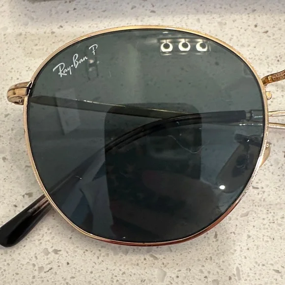 Ray-Ban Black Lens Gold Frame Sunglasses - Picture 4 of 5